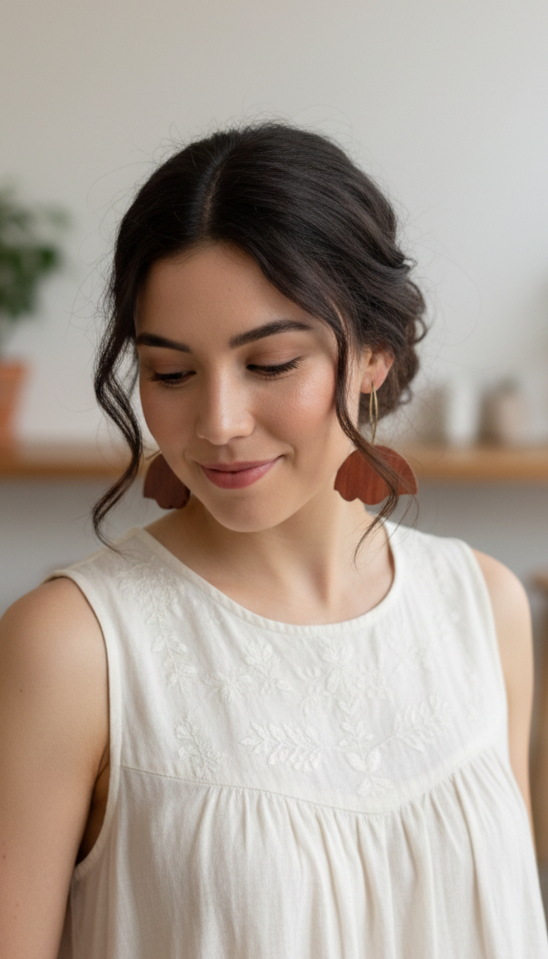 "Tulip Bloom" Wooden Earrings