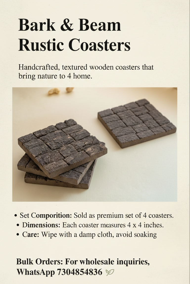Bark & Beam Rustic Coasters