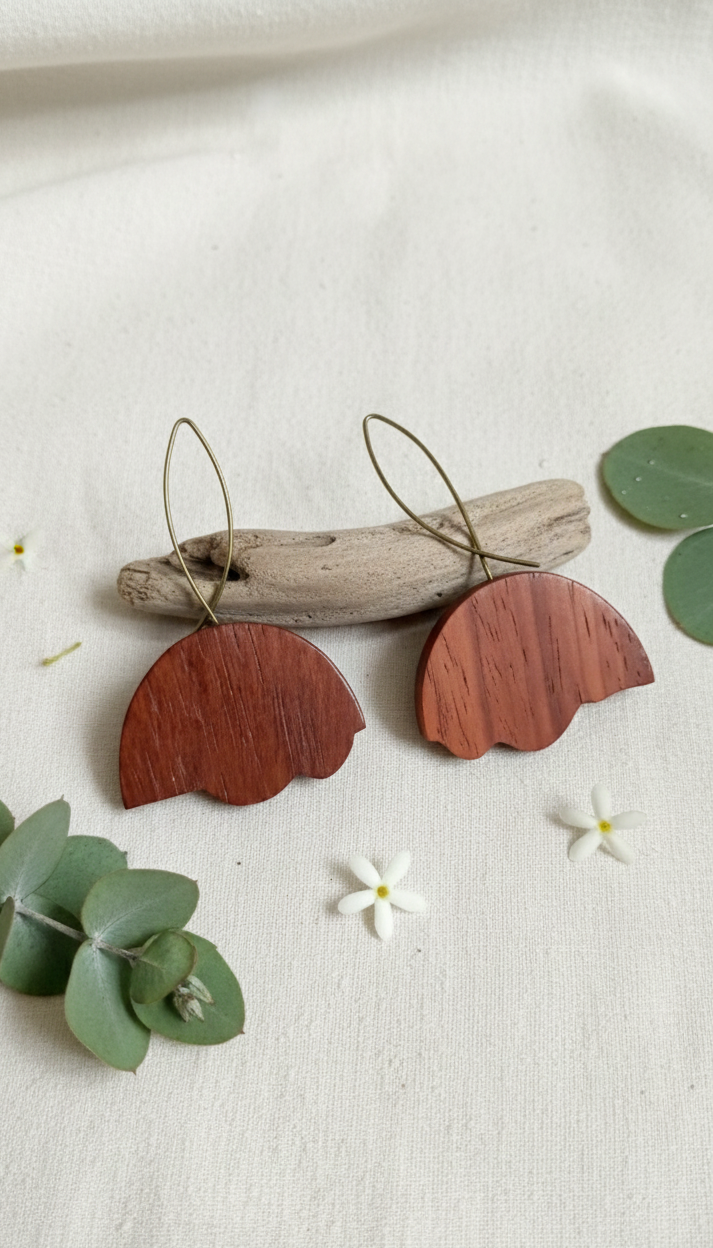 "Tulip Bloom" Wooden Earrings