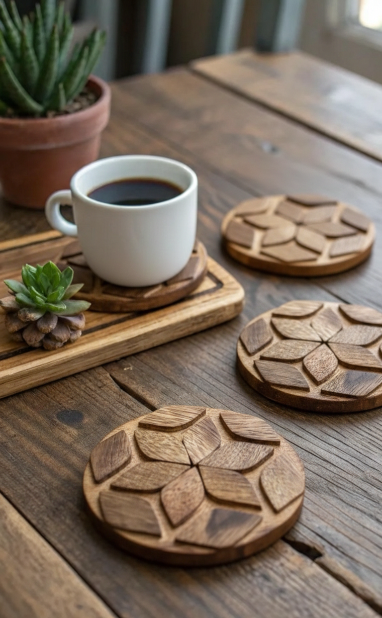 Autumn Leaf Mandala Coasters