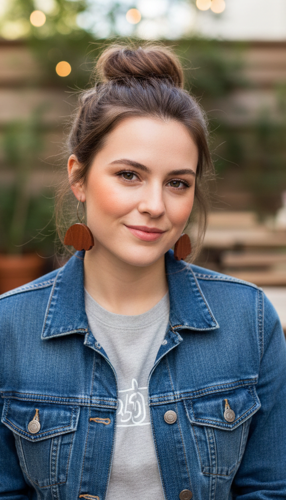 "Tulip Bloom" Wooden Earrings