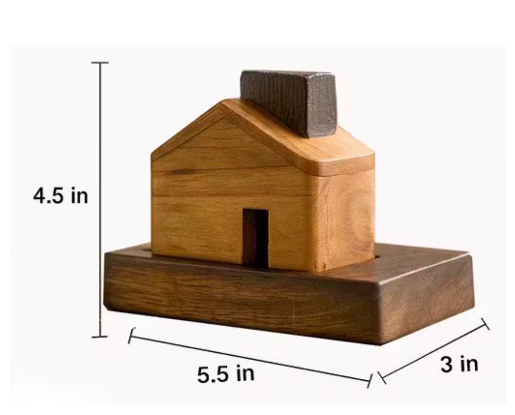 Wooden house incense holder