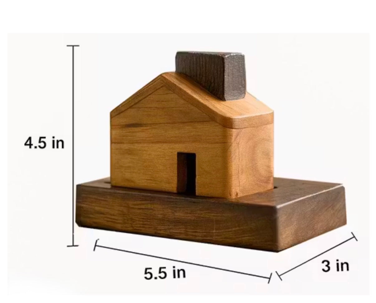Wooden house incense holder
