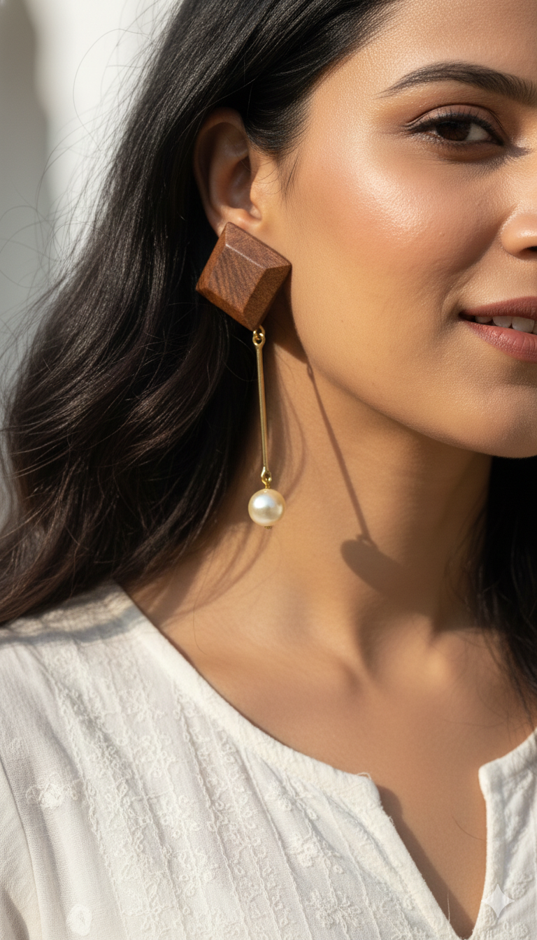 काष्ठमुक्ता (Kāṣṭhamuktā) Earring